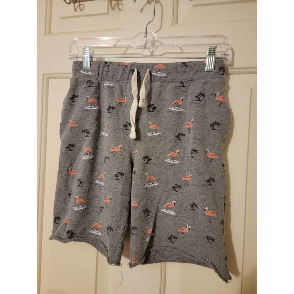 CHILDRENS PLACE*Boys 10/12*Gray cut off style long shorts*Flamingos